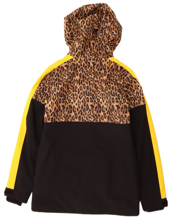 DC Abrigo cortavientos con capucha para mujer UK 40 Pequeño estampado animal multicolor