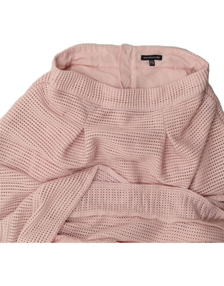 WAREHOUSE Womens A-Line Skirt UK 10 Small W26  Pink Polyester Vintage Warehouse and Second-Hand Warehouse from Messina Hembry 