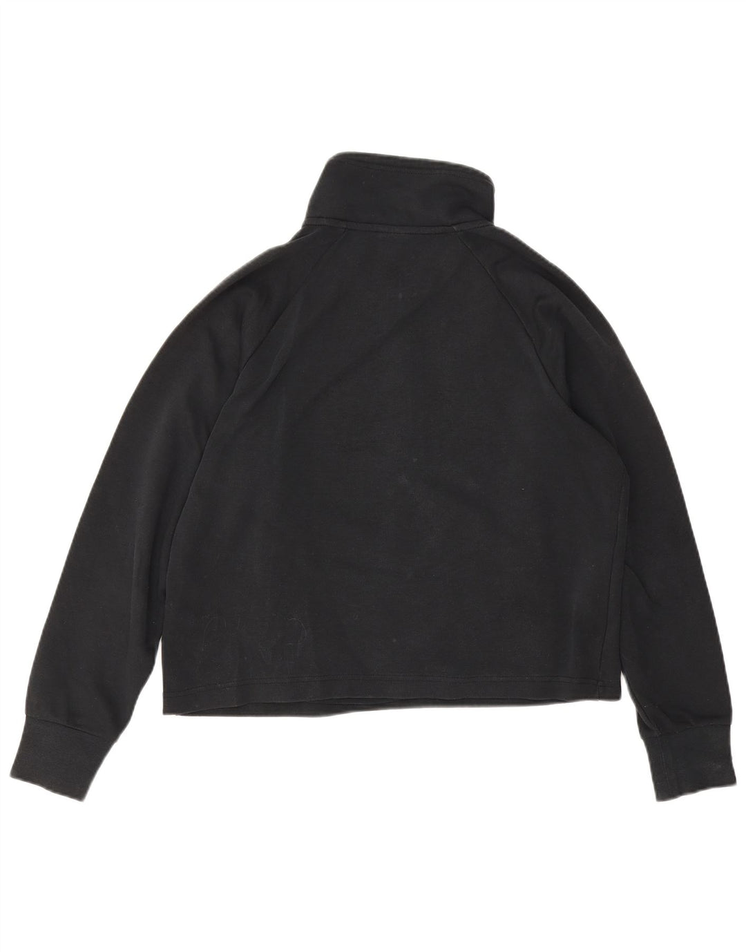 Nike Womens Oversized Crop Zip Neck Sweatshirt Jumper UK 10 Small Black