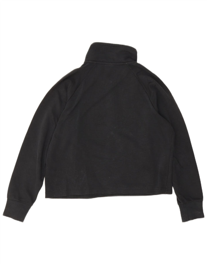 Nike Womens Oversized Crop Zip Neck Sweatshirt Jumper UK 10 Small Black
