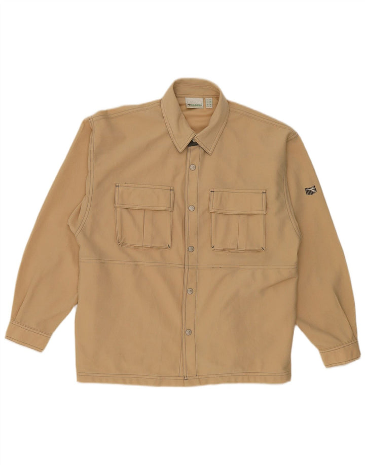 Diadora Mens Loose Fit Shirt UK 36 Small Beige Polyester