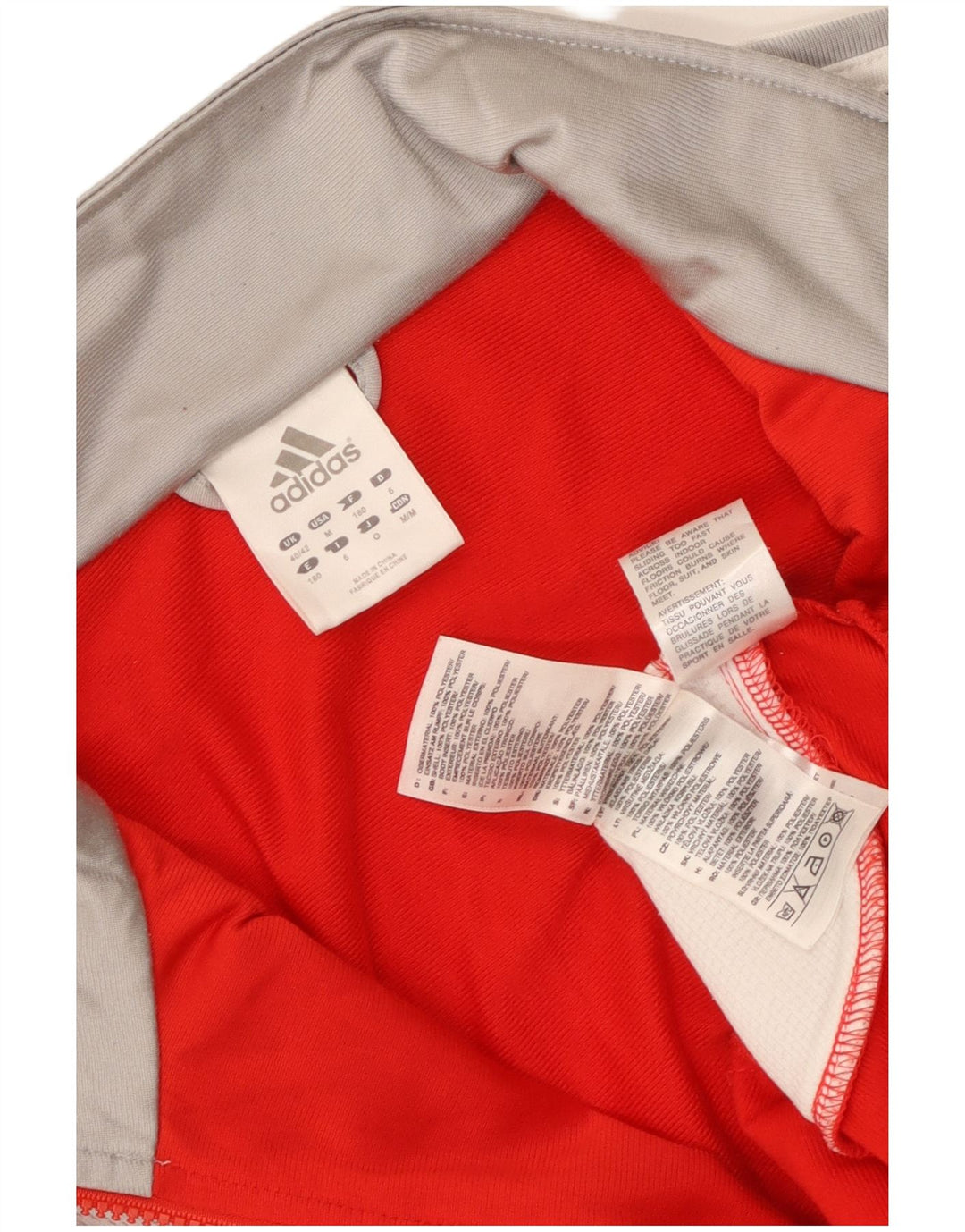 Adidas Mens Tracksuit Top Jacket UK 40/42 Medium Red Colourblock Polyester