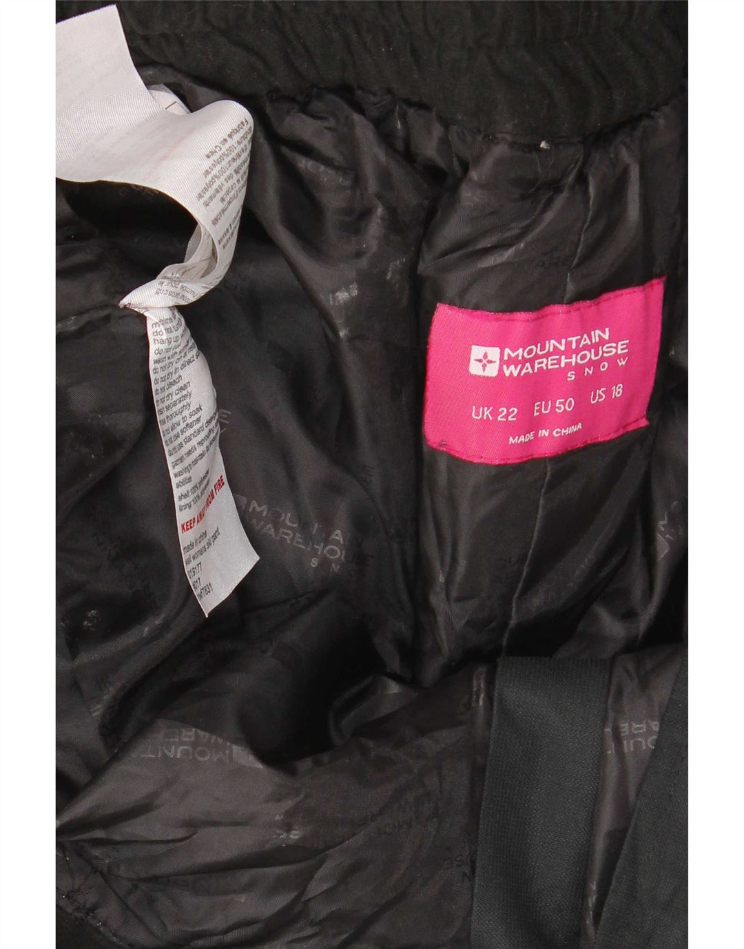 Mountain Warehouse Damen-Skihose, UK 22 3XL, schwarzes Polyester