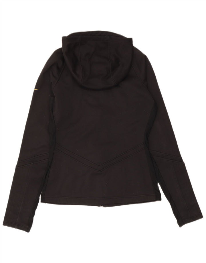 Nike Womens Zip Hoodie Sweater UK 10 Small Black Polyester
