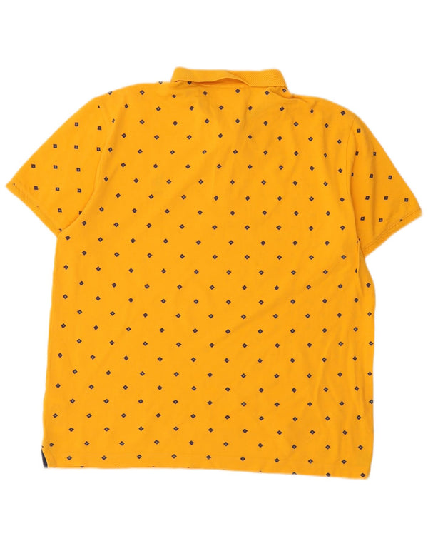 U.S. Polo Assn. Mens Polo Shirt Large Yellow Geometric Cotton