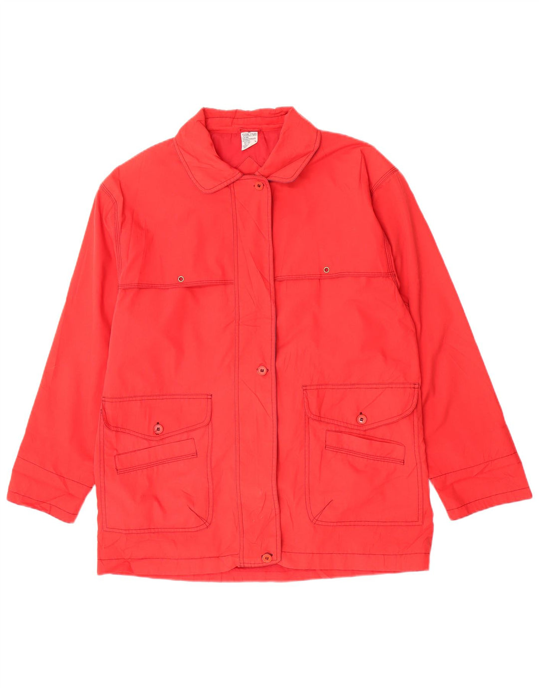 Giacca utilitaria vintage da donna UK 18 XL poliestere rosso