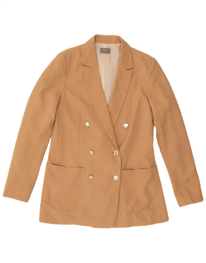 Oasis Zweireihiger Blazer für Damen, UK 10, Größe S, Beige, Polyester