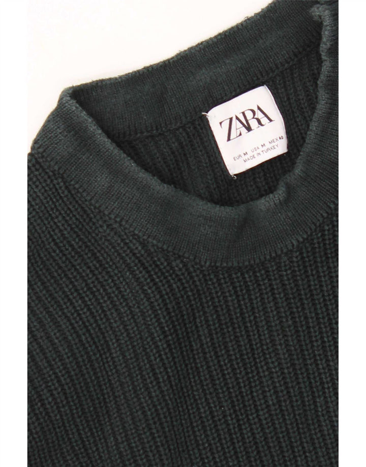 Pulover pentru bărbați Zara, cu decolteu, verde mediu