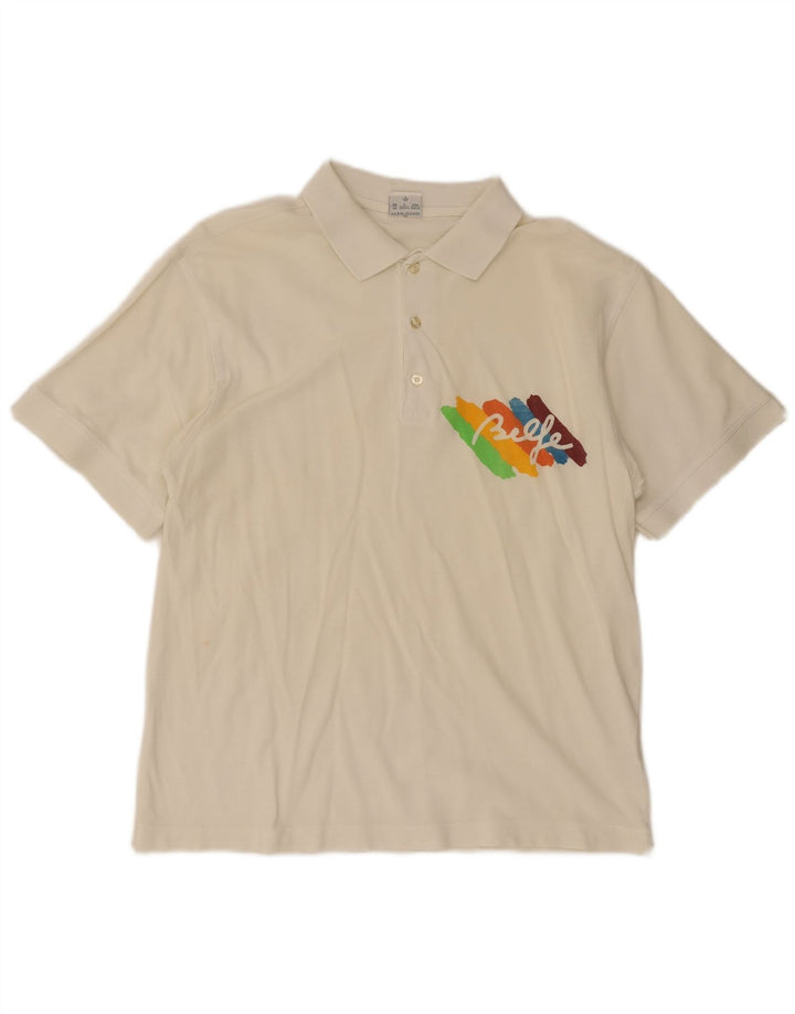 Polo grafica da uomo Belfe & Belfe UK 40 Medium White