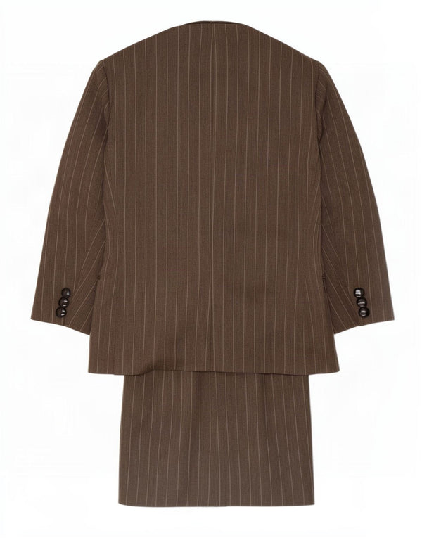 Luisa Spagnoli Conjunto de falda de 2 piezas para mujer IT 44 Medium W26 Brown Pinstripe