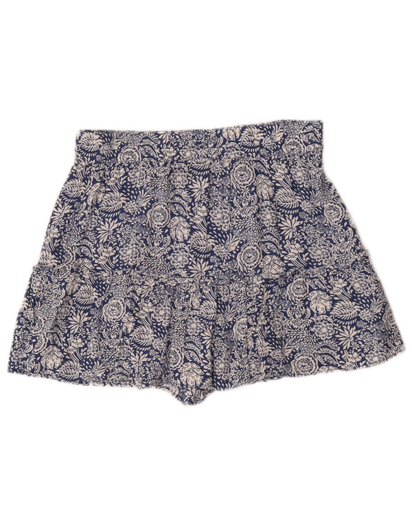 Zara Womens High Waist Shorts Medium W28 Blue Floral