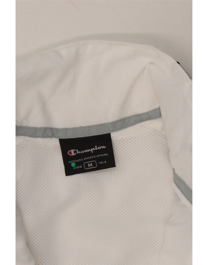 CHAMPION Mens Tracksuit Top Jacket Medium White Colourblock Polyester Vintage Champion and Second-Hand Champion from Messina Hembry 