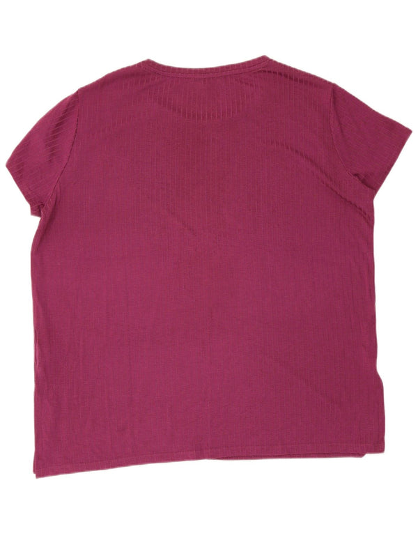 T-shirt damski Marks & Spencer Top UK 18 XL Fioletowy wiskoza w prążki
