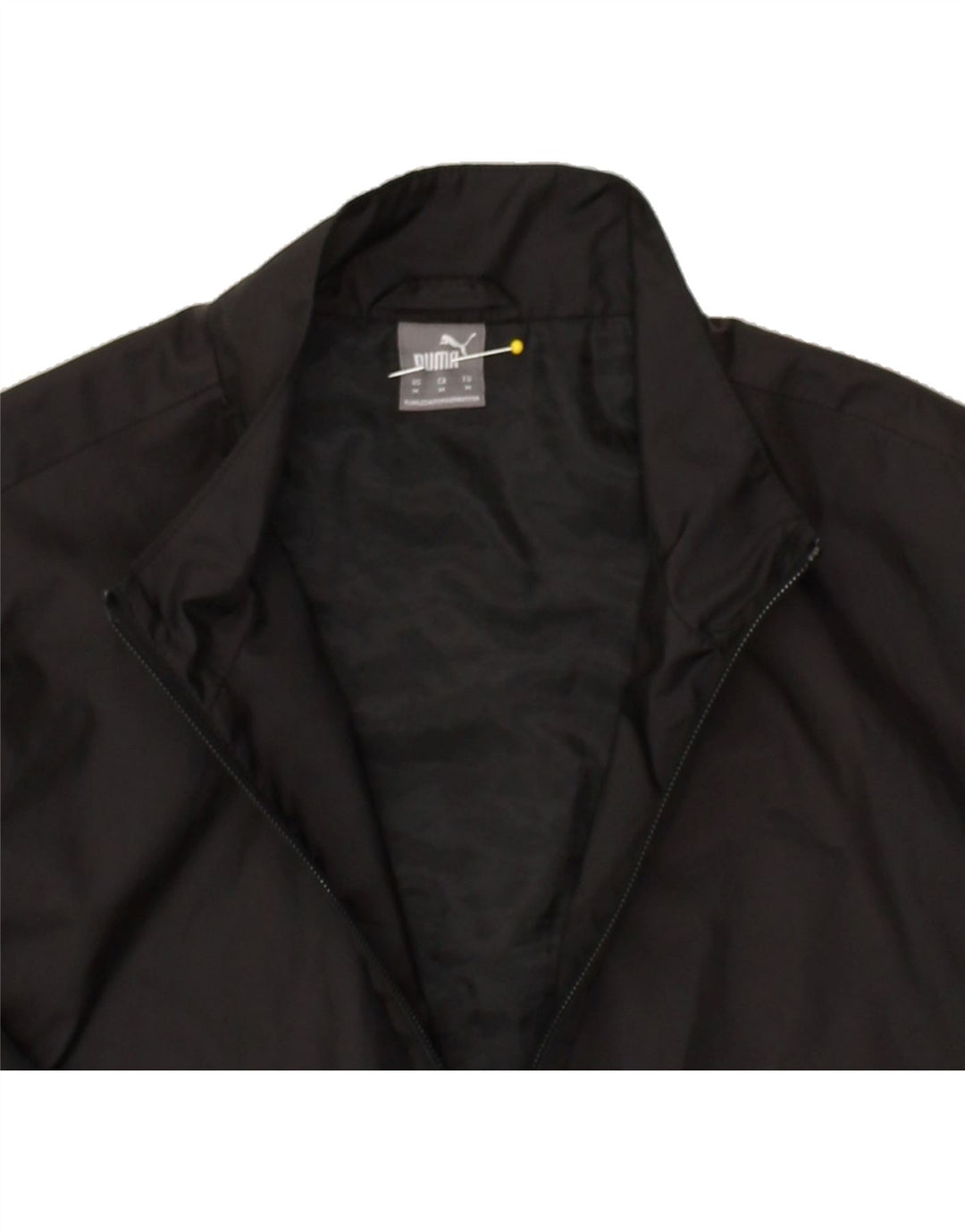 PUMA Womens Graphic Bomber Jacket UK 14 Medium Black | Vintage Puma | Thrift | Second-Hand Puma | Used Clothing | Messina Hembry 