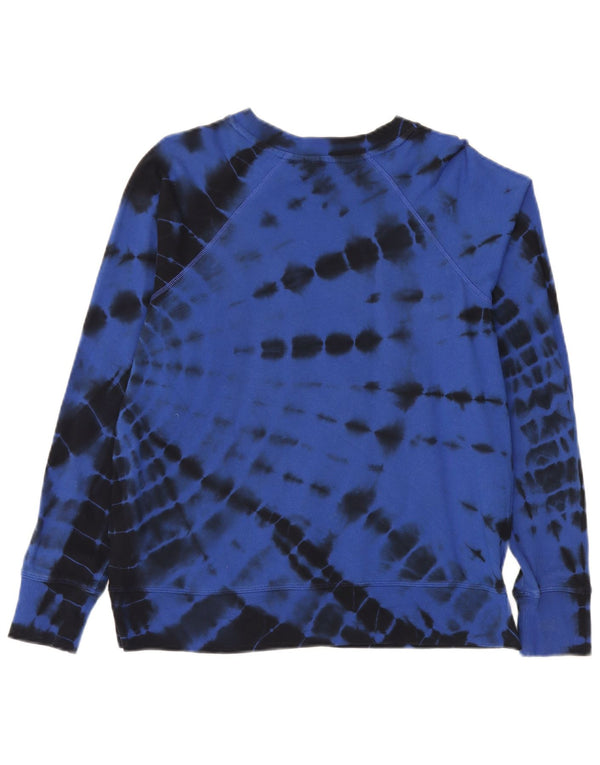 Dkny Sweat-shirt surdimensionné pour femme UK 6 XS Bleu Tie Dye Coton