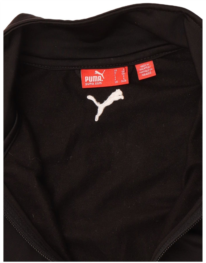 PUMA Boys Graphic Tracksuit Top Jacket 7-8 Years Black
