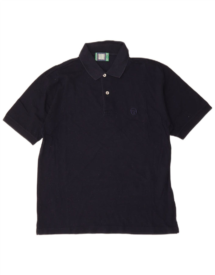 SERGIO TACCHINI Mens Polo Shirt Medium Navy Blue Cotton