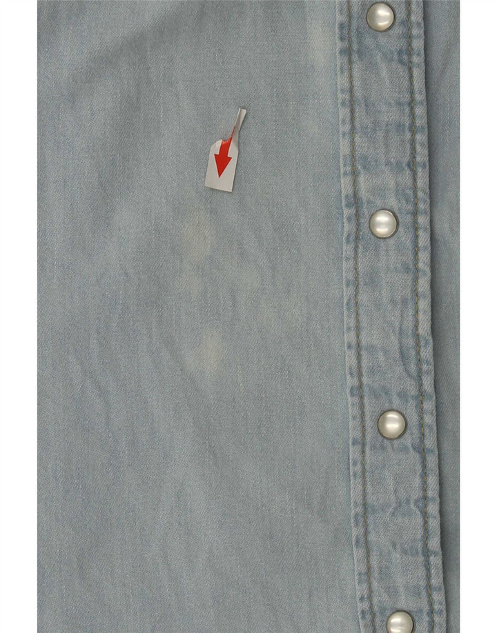 Benetton Womens Denim Shirt UK 10 Small Blue