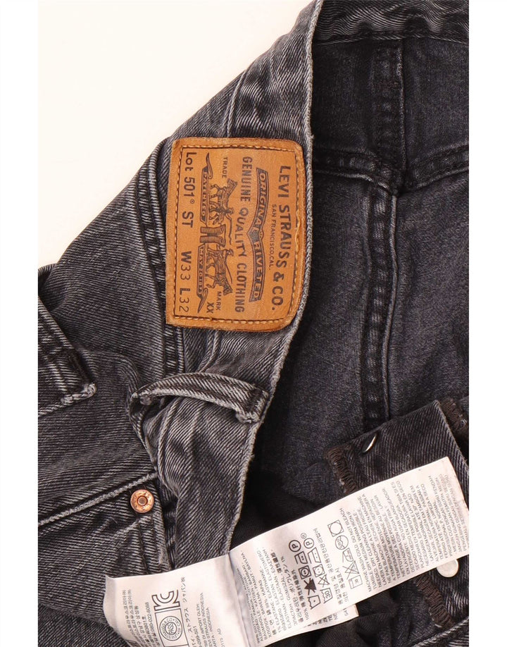 Levi's Mens 501 Straight Jeans W33 L28 Grey Cotton