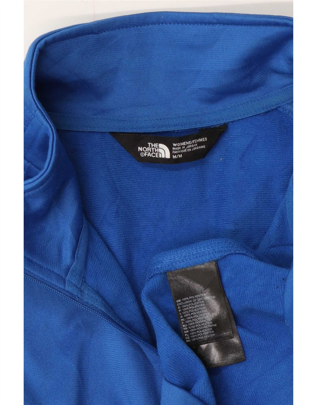 Top de trening The North Face pentru femei, cu fermoar și gât, cu pulover, UK 14, albastru mediu