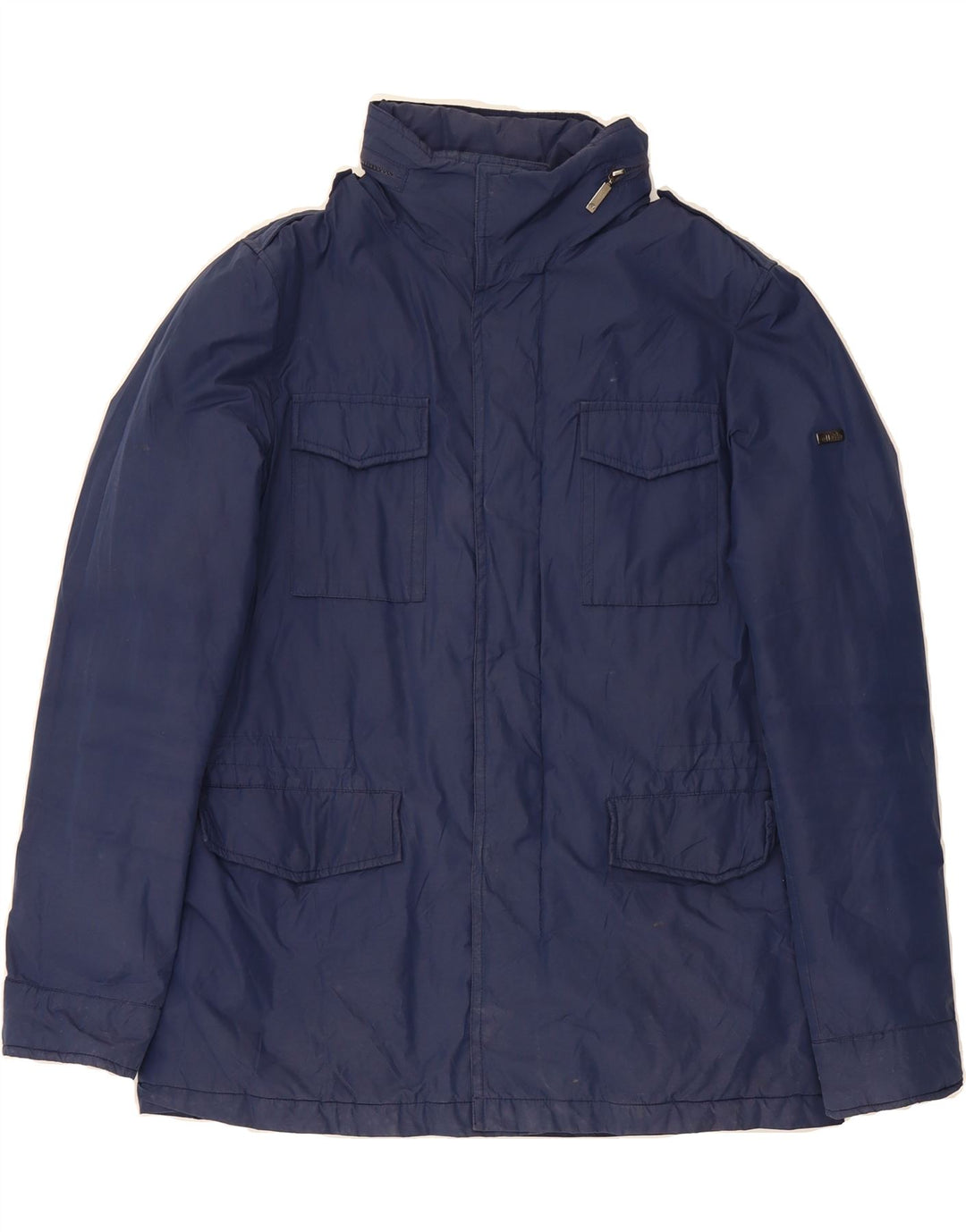 ELLESSE Mens Military Utility Jacket UK 36 Small Navy Blue Polyester Vintage Ellesse and Second-Hand Ellesse from Messina Hembry 