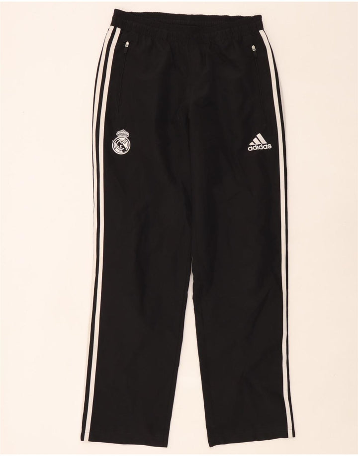 Adidas Mens Real Madrid Tracksuit Trousers Small Black Polyester