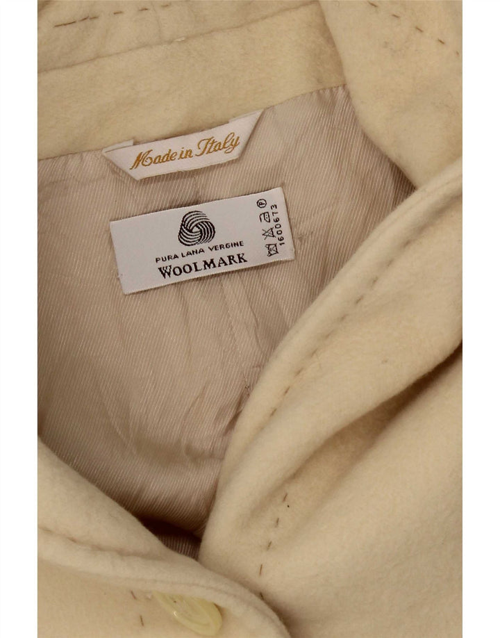 Sobretudo feminino vintage IT 42 lã virgem branca média