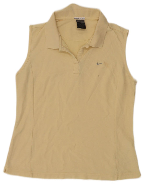 Γυναικείο αμάνικο μπλουζάκι πόλο Nike UK 14/16 Large Yellow