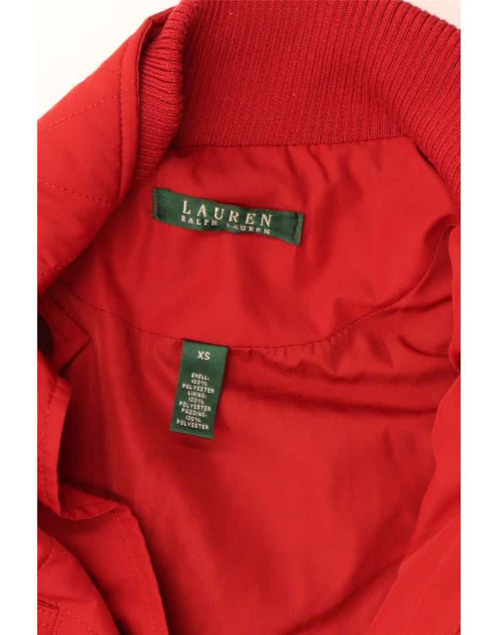 Ralph Lauren Womens Quilted Overcoat UK 6 XS Red Polyester