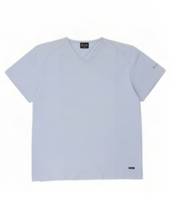 Champion Mens T-Shirt Top Large Blue Cotton