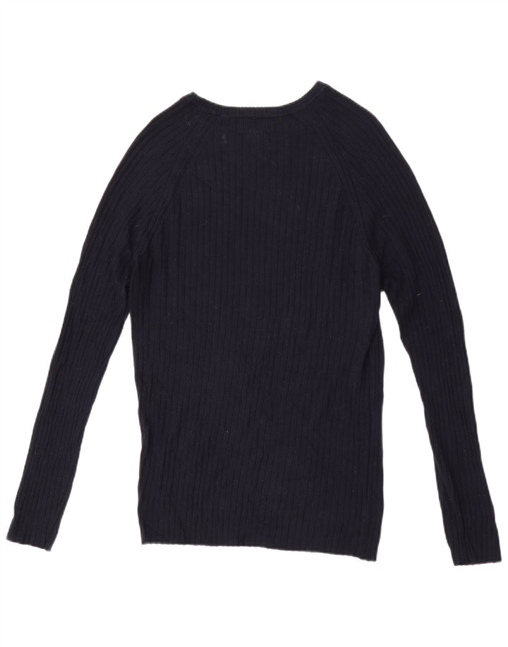 Zara Herre Boat Neck Jumper Sweater Small Navy Blue