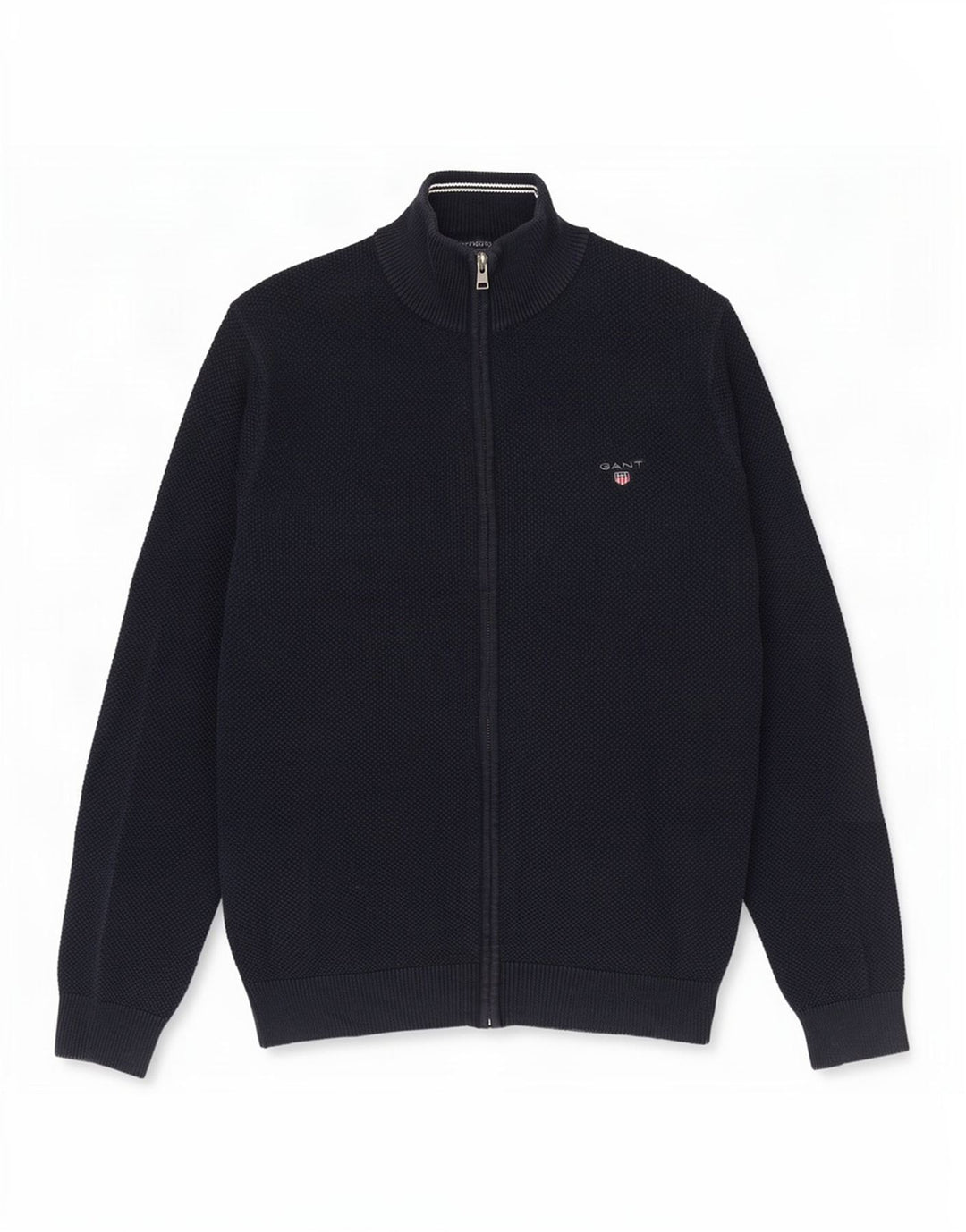 Gant Maglione Cardigan da Uomo Grande in Cotone Blu Navy