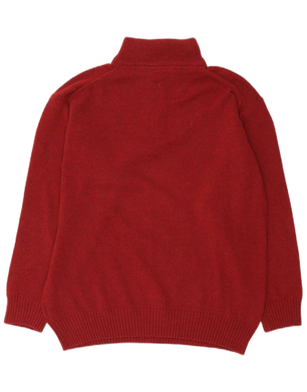 Murphy & Nye Herre Zip Neck Jumper Sweater Medium Burgundy Wool