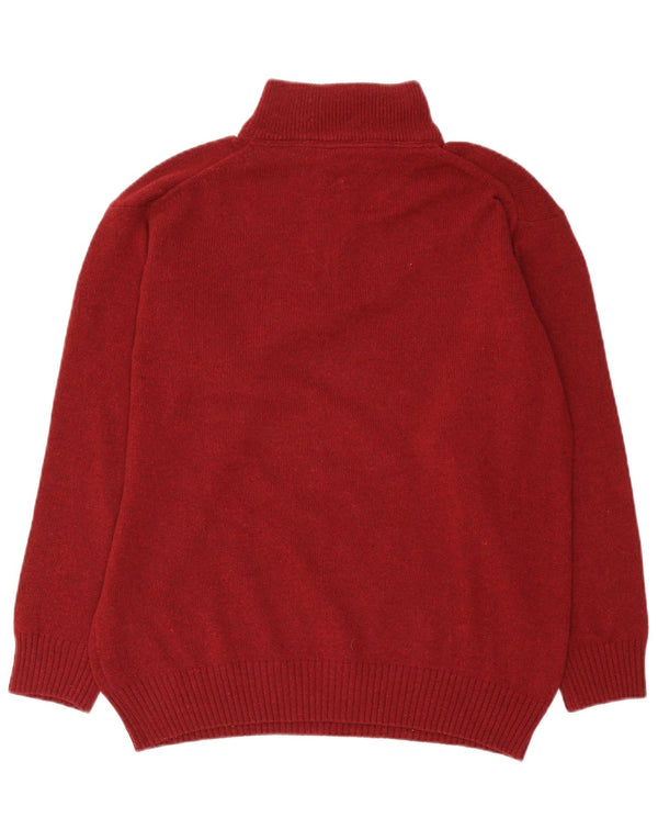 Murphy & Nye Herre Zip Neck Jumper Sweater Medium Burgundy Wool