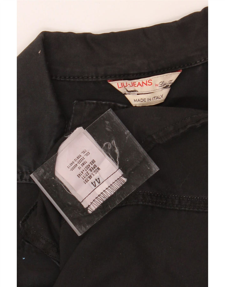 LIU JO Womens Denim 3 Button Blazer Jacket IT 44 Medium Black Cotton Vintage Liu Jo and Second-Hand Liu Jo from Messina Hembry 