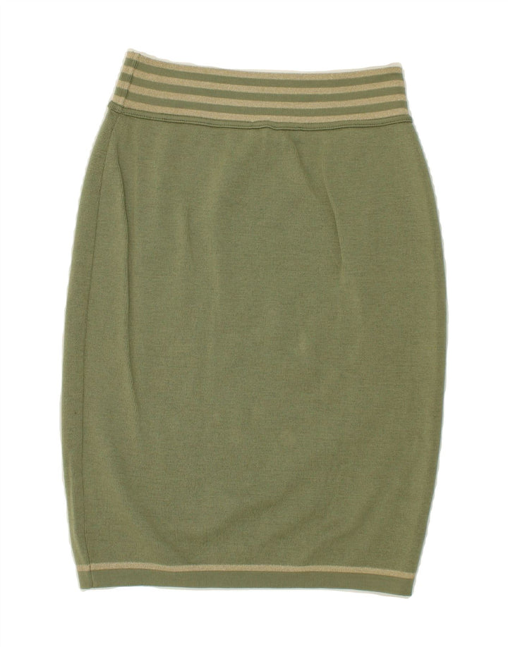 ROCCOBAROCCO Womens Pencil Skirt US 10 Large W26 Khaki Vintage Roccobarocco and Second-Hand Roccobarocco from Messina Hembry 