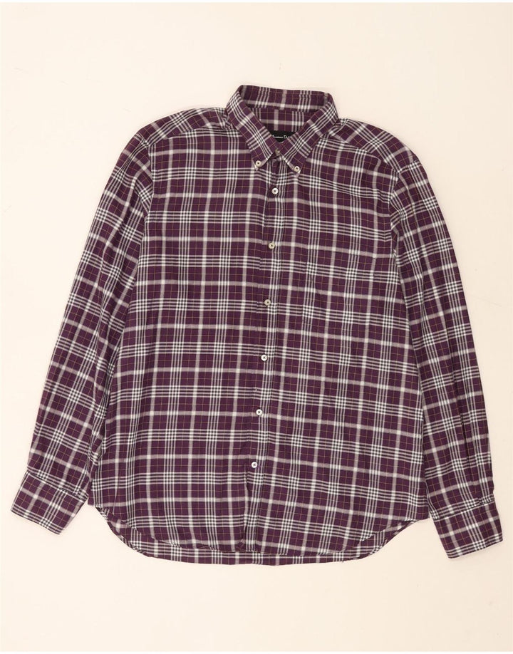 Massimo Dutti Mens Shirt XL Purple Check