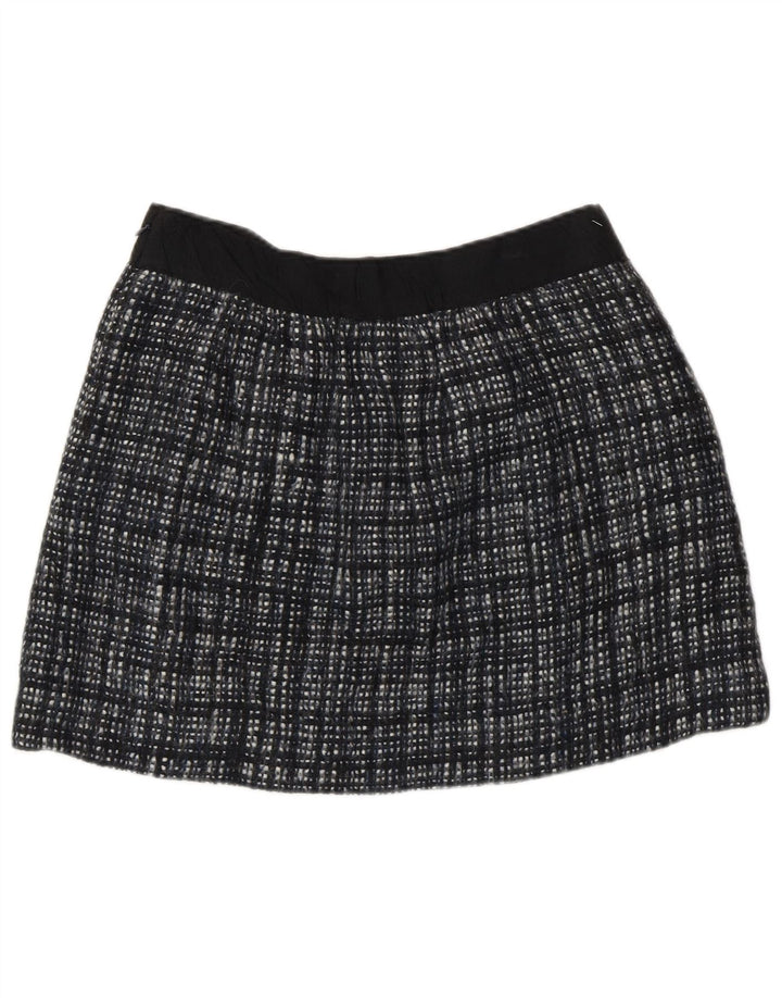 J. CREW Mininederdel til kvinder US 8 Medium W30 sort ternet uld