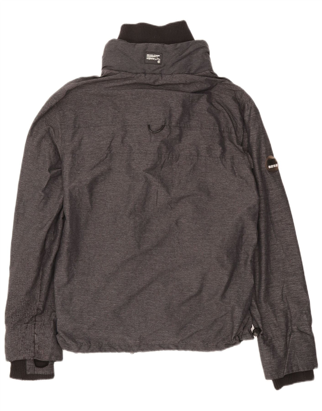 Superdry Womens Rain Jacket UK 14 Medium Grey Nylon