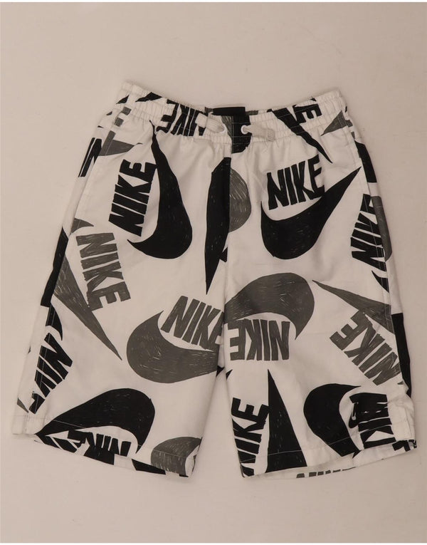 Nike Boys Graphic Sport Shorts 12-13 Years Large White Polyester