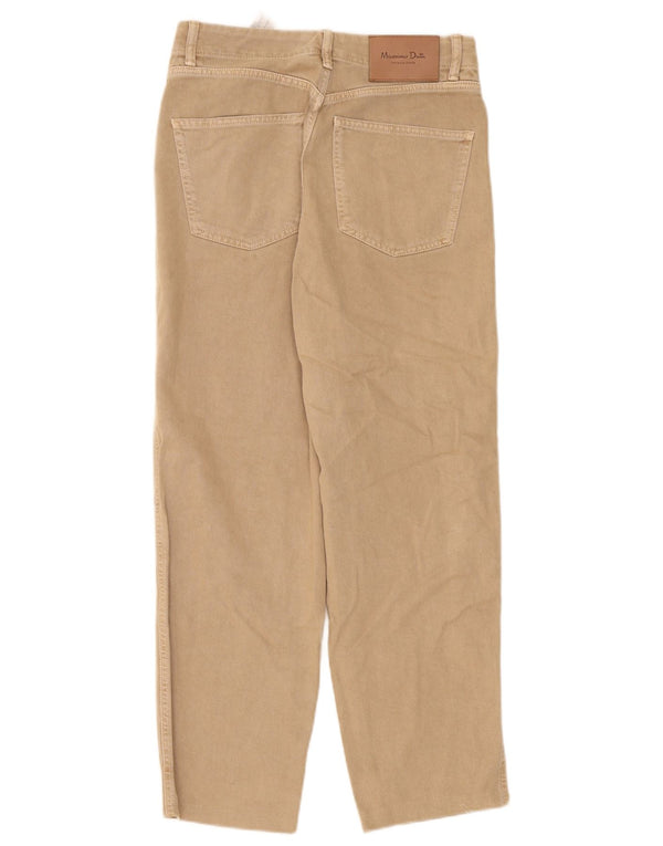 Massimo Dutti Damen High Waist Tapered Jeans EU 38 Small W28 L27 Beige