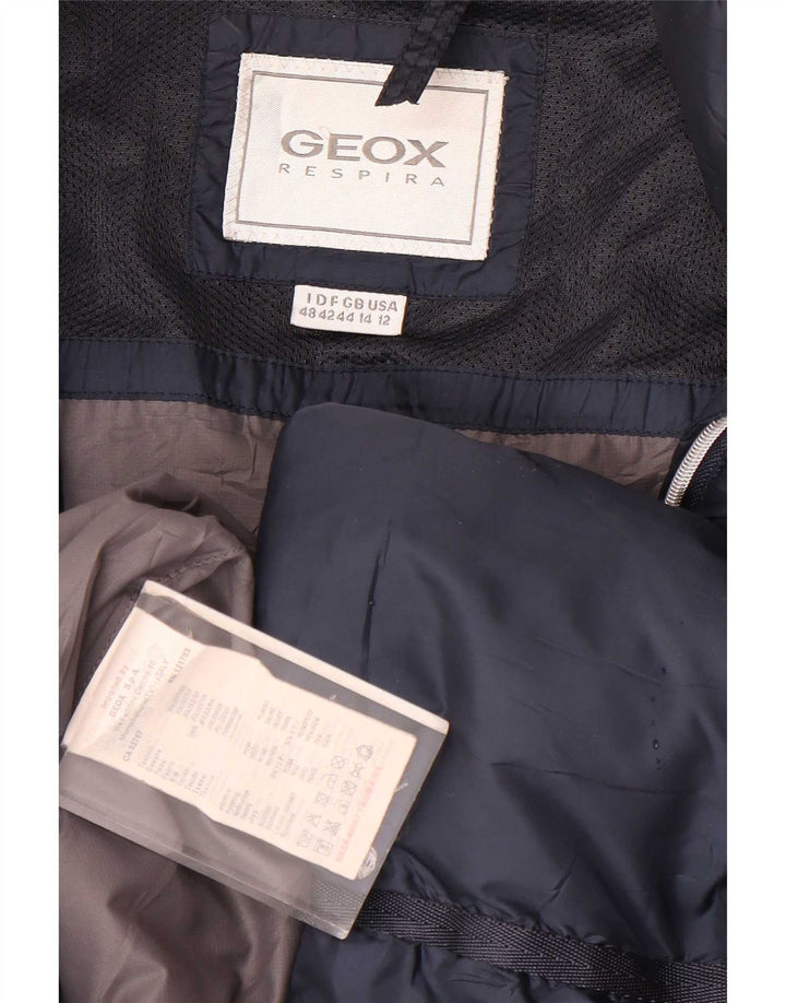 Casaco acolchoado feminino Geox UK 14 grande poliéster azul marinho