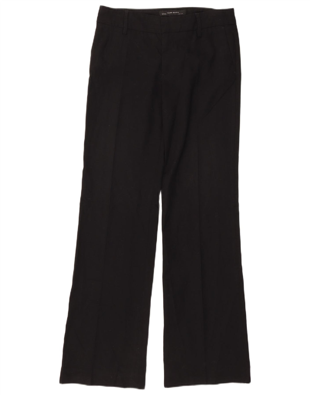 Zara Dame Bootcut Chino Bukser EU 38 Small W28 L32 Sort Polyester