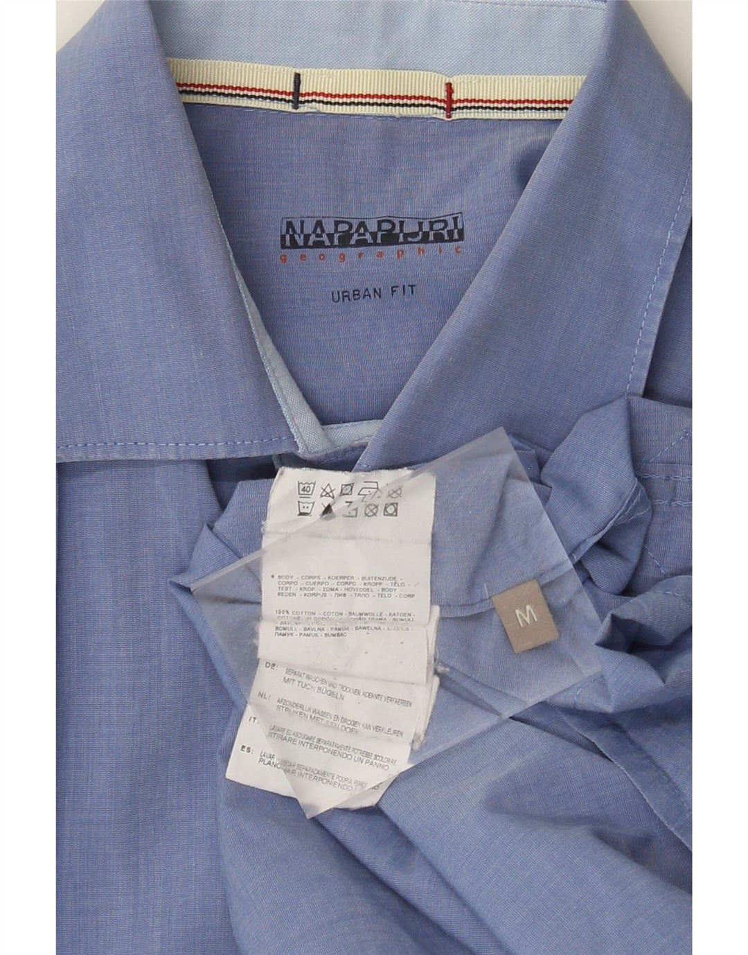 Napapijri Mens Urban Fit Shirt Medium Blue Cotton