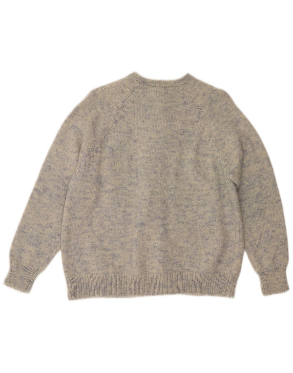 vintage Womens Cardigan Sweater UK 16 Grand Bleu Moucheté