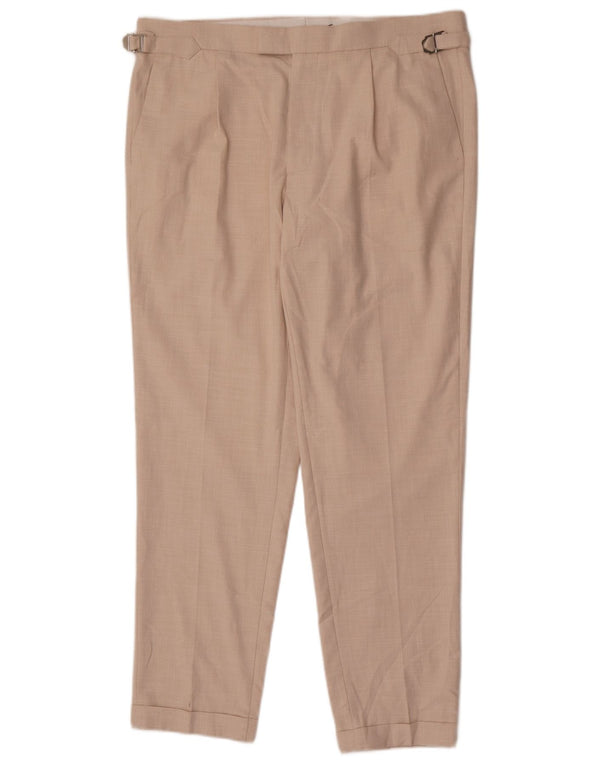 Calça Chino Cônica Masculina Marks & Spencer W36 L30 Poliéster Bege