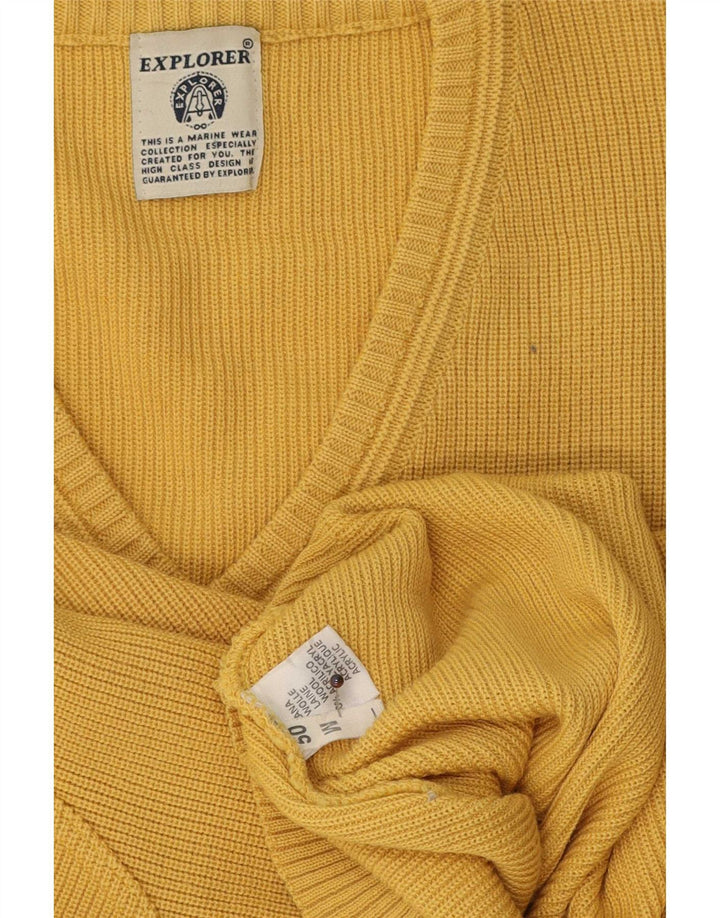 Explorer Herre V-hals sweater IT 50 Medium Gul Uld