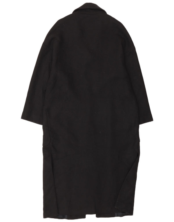 Zara Damen Übergroßer Mantel UK 14 Mittelschwarze Wolle