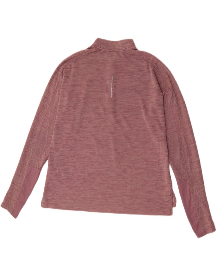 Nike Womens Dri Fit Running Pullover Tracksuit Top UK 16 Large Pink Flecked
