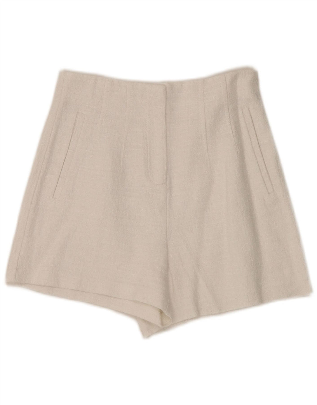Zara Womens High Waist Hot Pants Small W26  White
